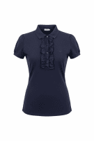 Henry Cotton’s Ruffle Polo Shirt Navy Women’s M