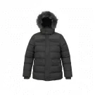 HILFIGER DENIM GIACCA PUFFER UOMO CON CAPPUCCIO E PELLICCIA GRIGIA - M