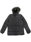 HILFIGER DENIM GIACCA PUFFER UOMO CON CAPPUCCIO E PELLICCIA GRIGIA - M