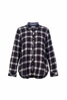 HILFIGER DENIM ΚΑΡΟ ΠΟΥΚΑΜΙΣΟ ΚΛΑΣΙΚΟ NAVY ΓΥΝΑΙΚΕΙΟ PRE OWNED L