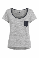 Y2K HILFIGER DENIM POCKET T SHIRT MINIMAL GREY WOMEN PRE OWNED L