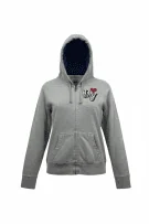HILFIGER DENIM Felpa con zip vintage con logo NY grigia da donna L