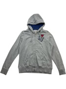 HILFIGER DENIM Felpa con zip vintage con logo NY grigia da donna L