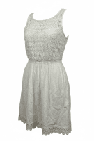 Hollister Αμάνικο Φόρεμα Boho Δαντέλα Λευκό Γυναικείο XS