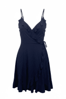 Hollister Φόρεμα Mini Wrap Ruffle Navy Μπλε Γυναικείο XS