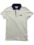 HOLLISTER Polo Shirt Classic Logo Λευκό με Μπλε Γιακά Γυναικείο S