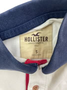 HOLLISTER Polo Shirt Classic Logo Λευκό με Μπλε Γιακά Γυναικείο S