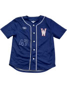 HORTON BASEBALL JERSEY COLLEGIATE NAVY MEN PRE OWNED
