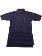 Izod Club Patterned Polo Shirt Μπλε με Μπορντό Γιακά