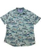 IZOD ΠΟΥΚΑΜΙΣΟ HAWAIIAN PRINT ΑΝΟΙΧΤΟ ΓΑΛΑΖΙΟ ΑΝΤΡΙΚΟ PRE OWNED L