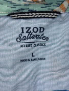 IZOD ΠΟΥΚΑΜΙΣΟ HAWAIIAN PRINT ΑΝΟΙΧΤΟ ΓΑΛΑΖΙΟ ΑΝΤΡΙΚΟ PRE OWNED L