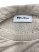 JACK & JONES Crewneck Sweatshirt Casual Graphic Logo Beige Men’s XL