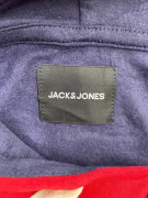 JACK & JONES FELPA CON CAPPUCCIO COLORBLOCK ROSSO/BIANCO/NAVY DA UOMO XL
