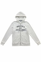 Jack & Jones Hoodie Zip-Up Logo Λευκό Unisex L
