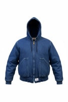 JERZEES FELPA CON CAPPUCCIO DENIM BLUE UOMO PRE OWNED M