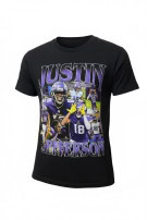 JUSTIN JEFFERSON GRAPHIC TEE STREETWEAR BLACK MEN PRE OWNED S
