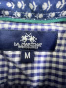 LA MARTINA ΠΟΥΚΑΜΙΣΟ VINTAGE EMBROIDERED LOGO ΜΠΛΕ ΚΑΡΟ ΑΝΔΡΙΚΟ M
