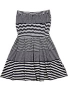 LACOSTE Φόρεμα Strapless Ριγέ Μπλε-Λευκό Γυναικείο L