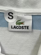 LACOSTE POLO SHIRT RETRO WHITE BLUE MEN PRE OWNED S