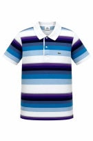 LACOSTE POLO SHIRT RETRO WHITE BLUE MEN PRE OWNED S
