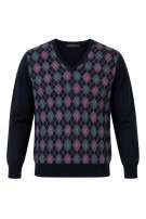 LACOSTE SWEATER CLASSIC ARGYLE NAVY MEN PRE OWNED S/M