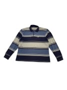 LACOSTE SPORT Polo vintage a righe blu/grigio da uomo XL