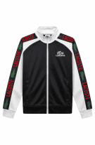 LACOSTE TRACK JACKET SPORTY BLACK WHITE UOMO PRE OWNED M