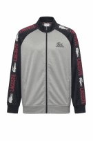 LACOSTE TRACK JACKET SPORTY GREY BLACK UOMO PRE OWNED XL