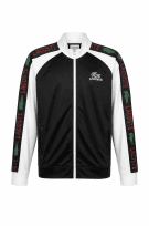 LACOSTE TRACK JACKET STREETWEAR BLACK AND WHITE MENS PRE OWNED XXL