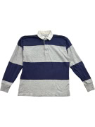 LANDS' END Rugby Shirt Ριγέ Retro Μπλε / Γκρι Unisex L