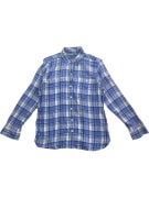 LAUREN RALPH LAUREN Camicia casual a quadri in denim Blu/Bianco da donna M