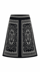 LUISA SRANGOLI PLEATED SKIRT PRINT BLACK WOMEN PRE OWNED XL