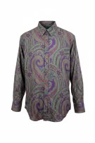 LAUREN RALPH LAUREN CAMICIA CON MOTIVO PAISLEY VIOLA UNISEX L