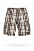 LEE CARGO SHORTS PLAID BROWN UNISEX PRE OWNED M