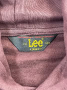 Lee Hoodie Λευκό Logo Μπορντό Unisex L