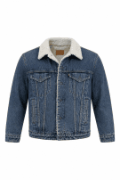 1988 LEVIS DENIM JACKET SHERPA BLUE MEN PRE OWNED L