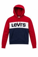 LEVIS HOODIE COLORBLOCK ΚΟΚΚΙΝΟ ΑΝΤΡΙΚΟ PRE OWNED S