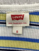 LEVIS T SHIRT RETRO STRIPED GREY WOMEN PRE OWNED S