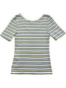 LEVIS T SHIRT RETRO STRIPED GREY WOMEN PRE OWNED S