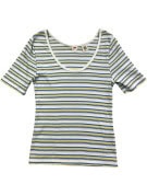 LEVIS T SHIRT RETRO STRIPED GREY WOMEN PRE OWNED S