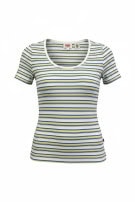 LEVIS T SHIRT RETRO STRIPED GREY WOMEN PRE OWNED S