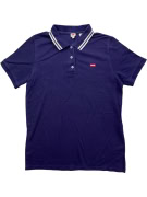LEVI'S POLO SHIRT WITH STRIPED COLLAR DETAIL BLUE MEN'S S