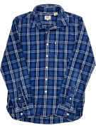 LEVI'S ΠΟΥΚΑΜΙΣΟ ΜΑΚΡΥΜΑΝΙΚΟ CHECKED CLASSIC LOGO ΜΠΛΕ ΑΝΔΡΙΚΟ SMALL