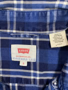LEVI'S ΠΟΥΚΑΜΙΣΟ ΜΑΚΡΥΜΑΝΙΚΟ CHECKED CLASSIC LOGO ΜΠΛΕ ΑΝΔΡΙΚΟ SMALL