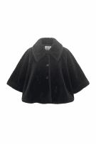 Machalie Vintage Faux Fur Παλτό-Κάπα Logo Μαύρο Γυναικείο One Size (XL Fit)