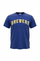 Majestic Brewers T-Shirt Big Logo Blue UNISEX S