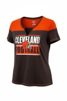 Majestic Cleveland Browns T-Shirt Μαύρο-Πορτοκαλί Γυναικείο L