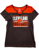 Majestic Cleveland Browns T-Shirt Μαύρο-Πορτοκαλί Γυναικείο L
