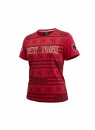 MAJESTIC COOPERSTOWN MLB NEW YORK YANKEES T-SHIRT ALL-OVER PRINT ΚΟΚΚΙΝΟ ΓΥΝΑΙΚΕΙΟ M
