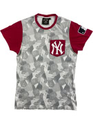 Majestic MLB New York Yankees T-Shirt Logo Vintage Grigia da Uomo S